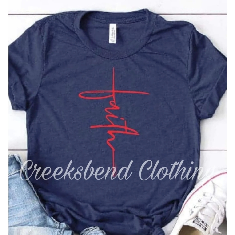 NEW-Faith cross tee